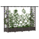 vidaXL Magasított Ágy Trellis-szel és Tetővel Barna 203 x 40 x 121 cm