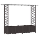 vidaXL Magasított Ágy Trellis-szel és Tetővel Barna 203 x 40 x 136 cm