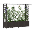 vidaXL Magasított Ágy Trellis-szel és Tetővel Barna 203 x 40 x 136 cm