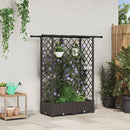 vidaXL Magasított Ágy Trellis-szel és Tetővel Barna 124 x 40 x 121 cm