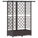 vidaXL Magasított Ágy Trellis-szel és Tetővel Barna 124 x 40 x 121 cm