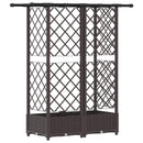vidaXL Magasított Ágy Trellis-szel és Tetővel Barna 124 x 40 x 121 cm