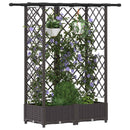 vidaXL Magasított Ágy Trellis-szel és Tetővel Barna 124 x 40 x 121 cm