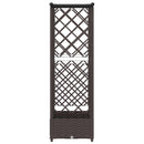 vidaXL Magasított Ágy Trellis-szel és Tetővel Barna 124 x 40 x 121 cm