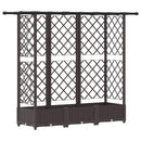 vidaXL Magasított Ágy Trellis-szel és Tetővel Barna 164 x 40 x 121 cm