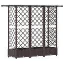 vidaXL Magasított Ágy Trellis-szel és Tetővel Barna 164 x 40 x 121 cm