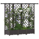 vidaXL Magasított Ágy Trellis-szel és Tetővel Barna 164 x 40 x 121 cm