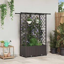 vidaXL Magasított Ágy Trellis-szel és Tetővel Barna 124 x 40 x 136 cm