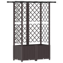 vidaXL Magasított Ágy Trellis-szel és Tetővel Barna 124 x 40 x 136 cm