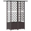 vidaXL Magasított Ágy Trellis-szel és Tetővel Barna 124 x 40 x 136 cm