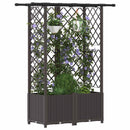 vidaXL Magasított Ágy Trellis-szel és Tetővel Barna 124 x 40 x 136 cm