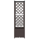 vidaXL Magasított Ágy Trellis-szel és Tetővel Barna 124 x 40 x 136 cm