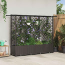 vidaXL Magasított Ágy Trellis-szel és Tetővel Barna 202 x 40 x 136 cm