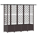 vidaXL Magasított Ágy Trellis-szel és Tetővel Barna 202 x 40 x 136 cm