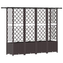 vidaXL Magasított Ágy Trellis-szel és Tetővel Barna 202 x 40 x 136 cm