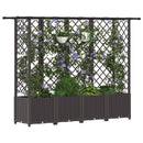 vidaXL Magasított Ágy Trellis-szel és Tetővel Barna 202 x 40 x 136 cm
