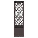 vidaXL Magasított Ágy Trellis-szel és Tetővel Barna 202 x 40 x 136 cm
