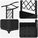 vidaXL Magasított Ágy Trellis-szel és Tetővel Fekete 124 x 40 x 123 cm