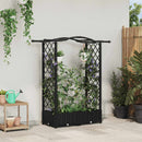 vidaXL Magasított Ágy Trellis-szel és Tetővel Fekete 124 x 40 x 123 cm