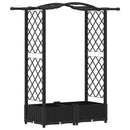vidaXL Magasított Ágy Trellis-szel és Tetővel Fekete 124 x 40 x 123 cm