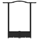 vidaXL Magasított Ágy Trellis-szel és Tetővel Fekete 124 x 40 x 123 cm