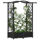 vidaXL Magasított Ágy Trellis-szel és Tetővel Fekete 124 x 40 x 123 cm