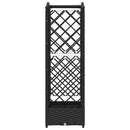 vidaXL Magasított Ágy Trellis-szel és Tetővel Fekete 124 x 40 x 123 cm