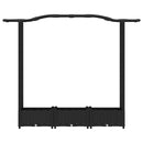 vidaXL Magasított Ágy Trellis-szel és Tetővel Fekete 169 x 40 x 123 cm