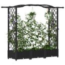 vidaXL Magasított Ágy Trellis-szel és Tetővel Fekete 169 x 40 x 123 cm