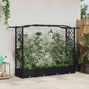 vidaXL Magasított Ágy Trellis-szel és Tetővel Fekete 207 x 40 x 123 cm