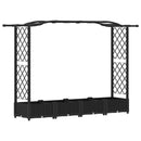vidaXL Magasított Ágy Trellis-szel és Tetővel Fekete 207 x 40 x 123 cm