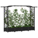 vidaXL Magasított Ágy Trellis-szel és Tetővel Fekete 207 x 40 x 123 cm