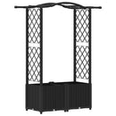 vidaXL Magasított Ágy Trellis-szel és Tetővel Fekete 125 x 40 x 138 cm
