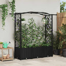 vidaXL Magasított Ágy Trellis-szel és Tetővel Fekete 164 x 40 x 138 cm