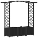vidaXL Magasított Ágy Trellis-szel és Tetővel Fekete 164 x 40 x 138 cm