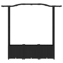 vidaXL Magasított Ágy Trellis-szel és Tetővel Fekete 164 x 40 x 138 cm