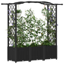 vidaXL Magasított Ágy Trellis-szel és Tetővel Fekete 164 x 40 x 138 cm