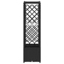 vidaXL Magasított Ágy Trellis-szel és Tetővel Fekete 164 x 40 x 138 cm