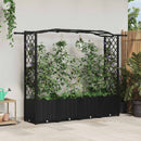 vidaXL Magasított Ágy Trellis-szel és Tetővel Fekete 204 x 40 x 138 cm
