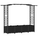 vidaXL Magasított Ágy Trellis-szel és Tetővel Fekete 204 x 40 x 138 cm