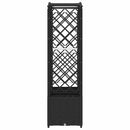 vidaXL Magasított Ágy Trellis-szel és Tetővel Fekete 204 x 40 x 138 cm
