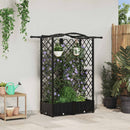 vidaXL Magasított Ágy Trellis-szel és Tetővel Fekete 124 x 40 x 123 cm