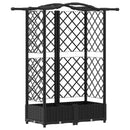 vidaXL Magasított Ágy Trellis-szel és Tetővel Fekete 124 x 40 x 123 cm