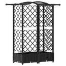 vidaXL Magasított Ágy Trellis-szel és Tetővel Fekete 124 x 40 x 123 cm
