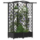 vidaXL Magasított Ágy Trellis-szel és Tetővel Fekete 124 x 40 x 123 cm