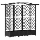 vidaXL Magasított Ágy Trellis-szel és Tetővel Fekete 163 x 40 x 123 cm