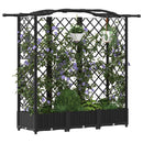 vidaXL Magasított Ágy Trellis-szel és Tetővel Fekete 163 x 40 x 123 cm