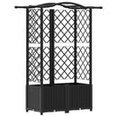 vidaXL Magasított Ágy Trellis-szel és Tetővel Fekete 122 x 40 x 138 cm