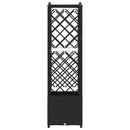 vidaXL Magasított Ágy Trellis-szel és Tetővel Fekete 122 x 40 x 138 cm