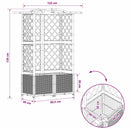 vidaXL Magasított Ágy Trellis-szel és Tetővel Fekete 122 x 40 x 138 cm